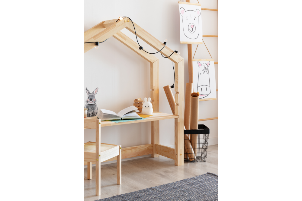 bureau enfant Charlie en bois vue côté bureau enfant Charlie en bois vue côté