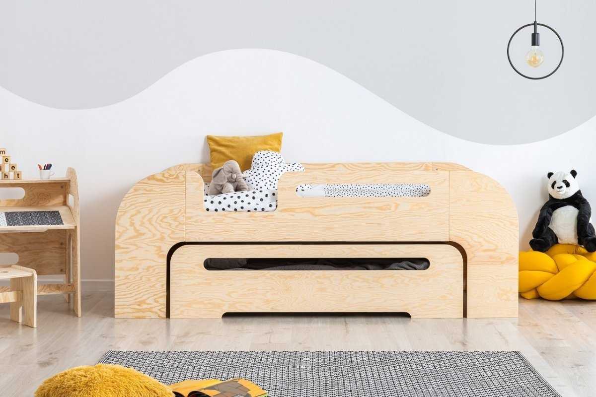 Lit enfant en bois de Pin 80x190cm YAGO avec option accès à gauche