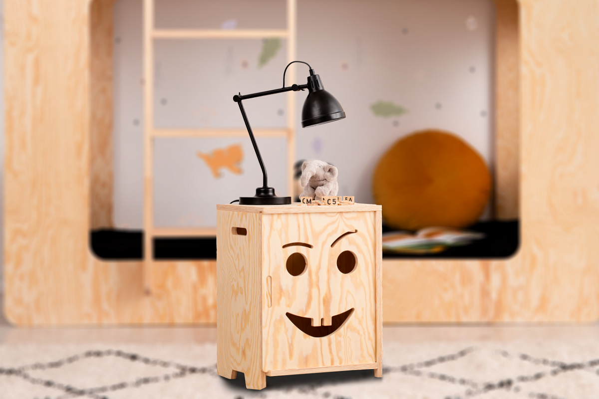 BENNY Table de chevet en bois enfant