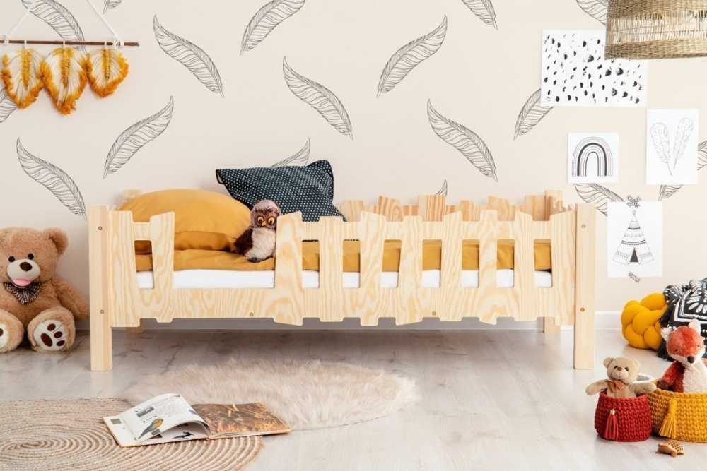 Lit modulable 70x140cm enfant en bois LEON avec option accès à gauche