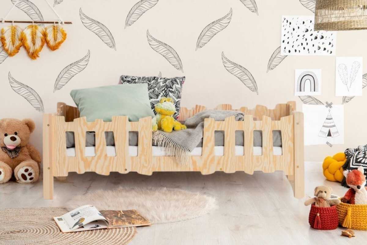 Lit modulable 70x140cm enfant en bois LEON avec option accès au centre