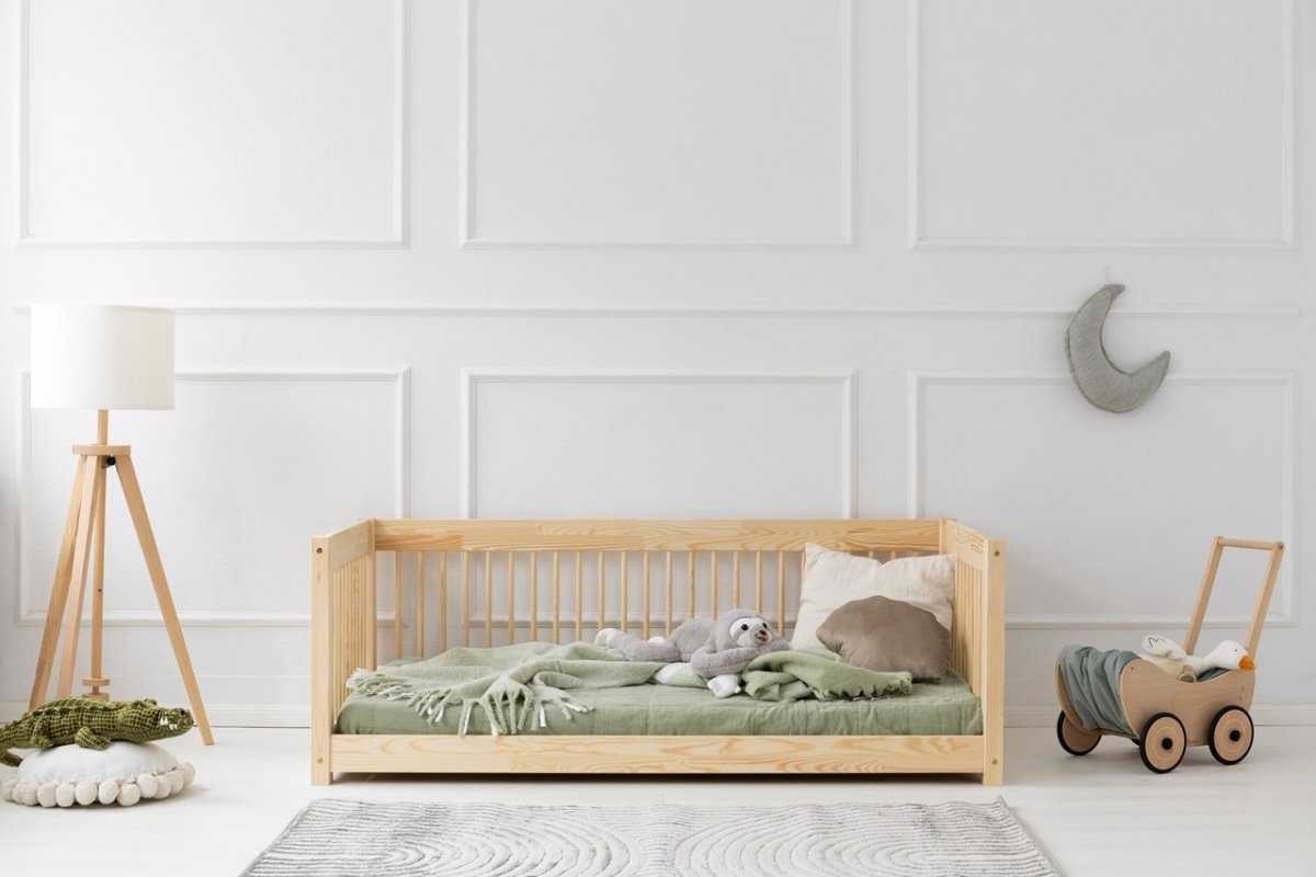 Lit enfant en bois de pin Jules option barreaux ronds