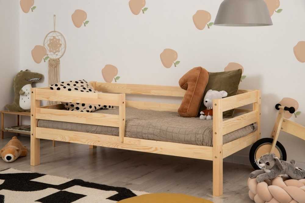 Lit modulable en bois de Pin 70x160cm CAMILLE avec option pieds surélevés