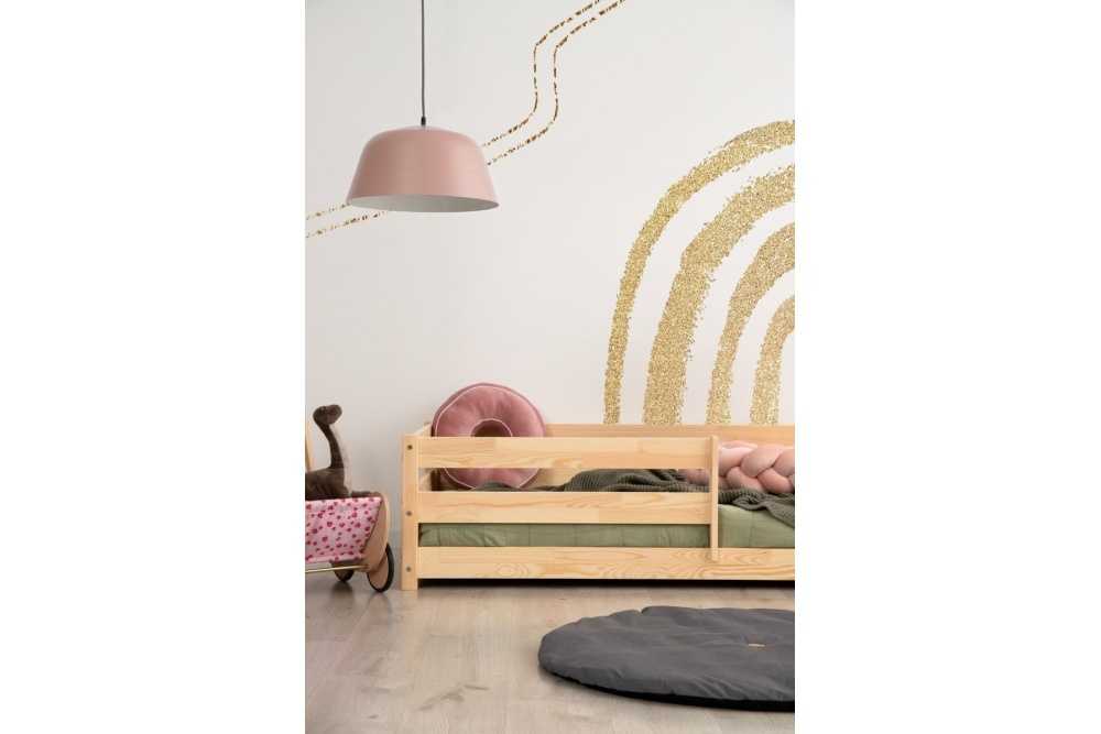 Lit modulable en bois de Pin avec barrière de sécurité 70x160cm CAMILLE