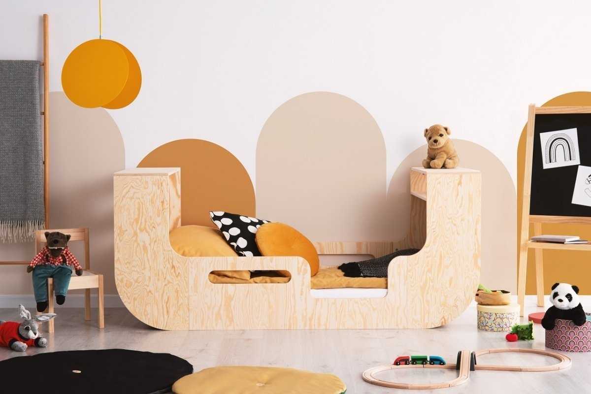 Lit modulable enfant en bois de Pin 70x160cm SWANN avec option accès à droite