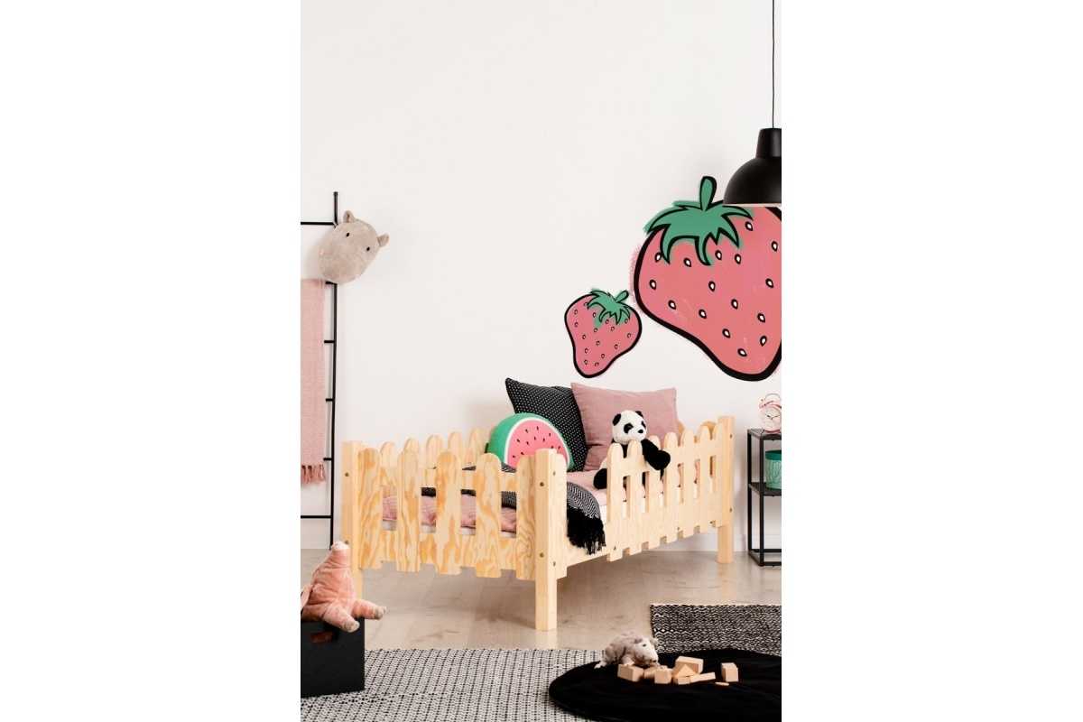 Lit enfant en bois de Pin naturel 70x140cm GASPARD