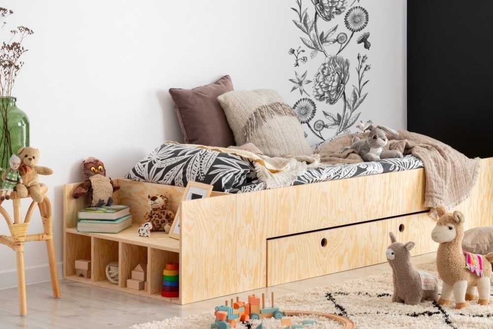 Lit modulable enfant en bois naturel WILLOW 80x190cm