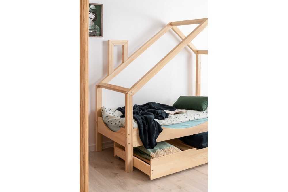 FREIDA lit cabane enfant en bois de pin renouvelable lit d'appoint