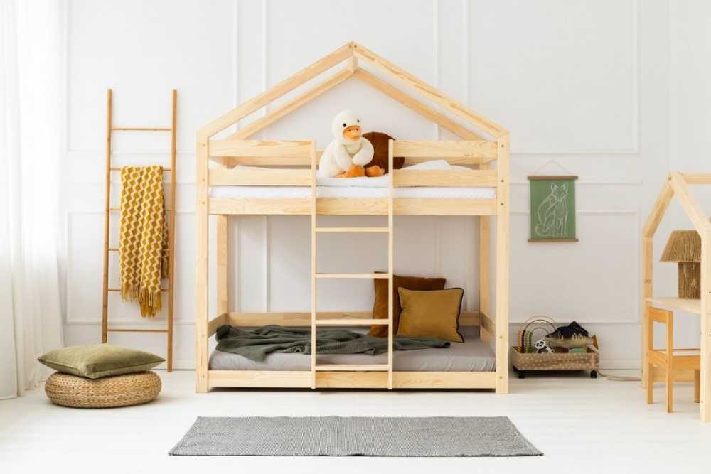 CALEB lit superposé maison enfant en bois de pin