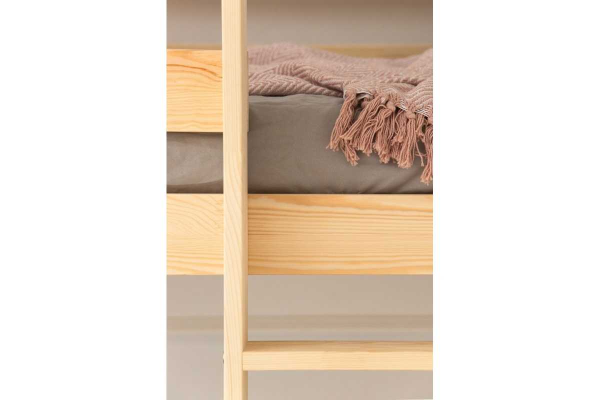 CALEB lit superposé maison enfant en bois de pin avec échelle