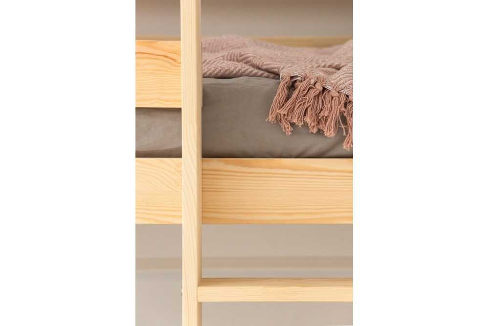 CALEB lit superposé maison enfant en bois de pin avec échelle