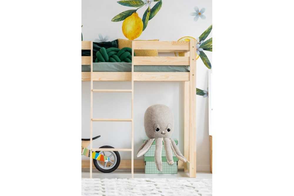 Lit mezzanine en bois de Pin enfant avec échelle Lit mezzanine en bois de Pin enfant avec échelle