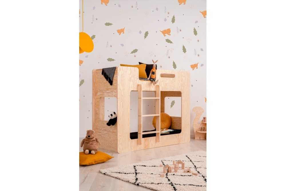 Lit superposé en bois avec échelle 90x190cm GLEN 2