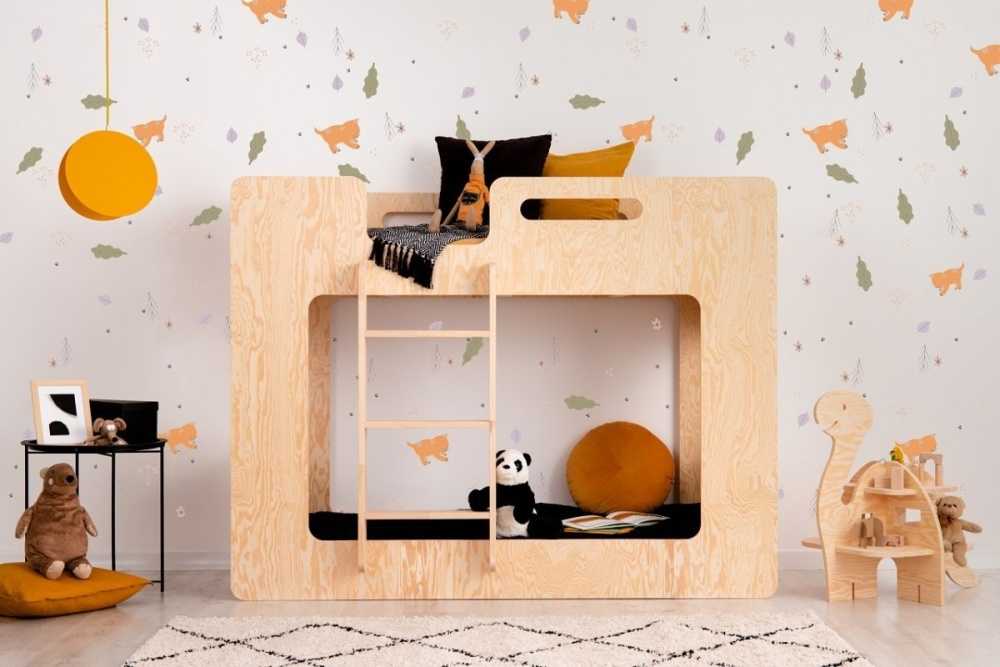 Lit superposé en bois avec échelle 90x190cm GLEN