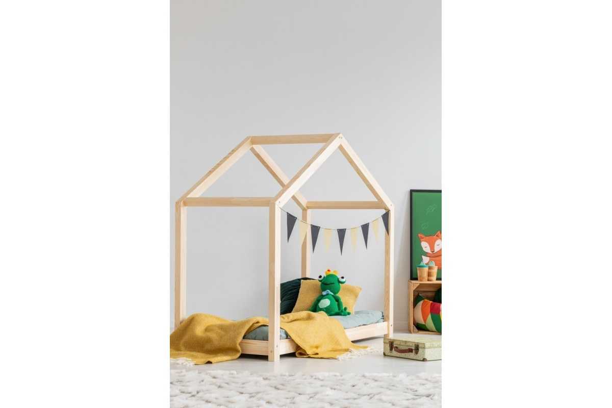 Lit cabane en bois de pin pour enfant Bertille