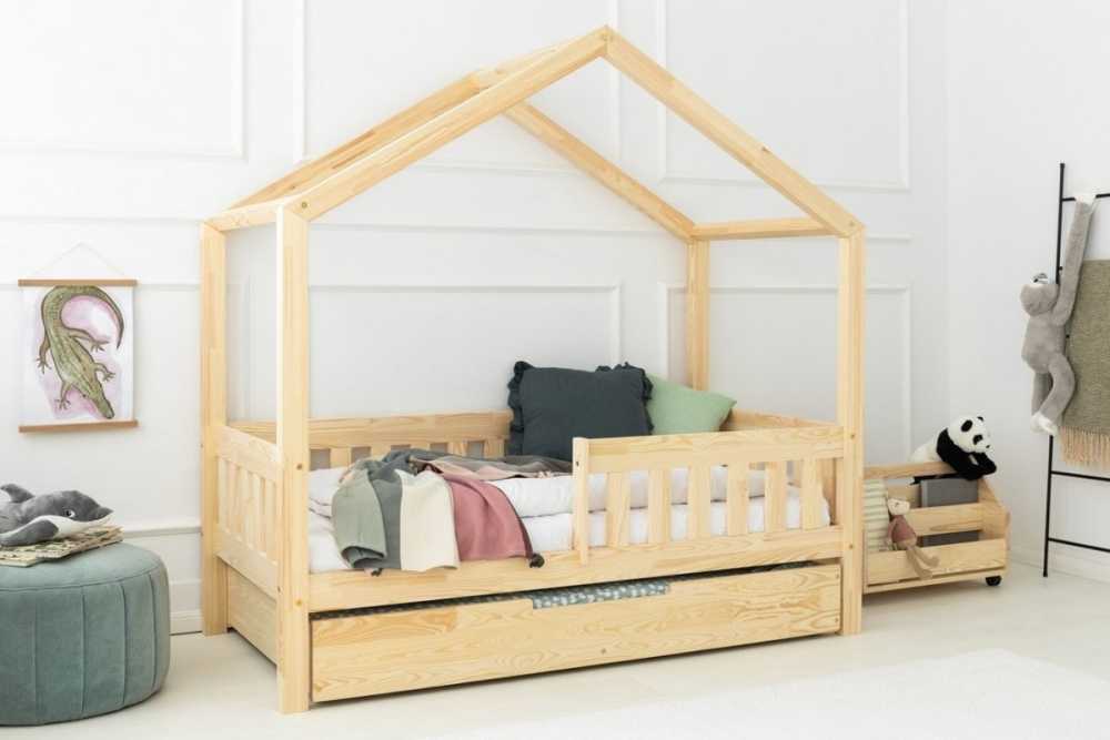 Lit cabane en bois enfant avec tiroir intégré ISAURE 90x190cm Lit cabane en bois enfant avec tiroir intégré ISAURE 90x190cm