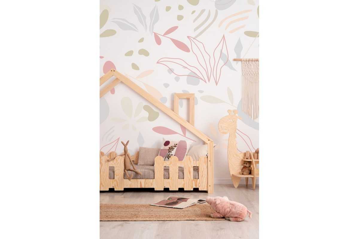 Lit cabane en bois enfant ESTER avec barrière et cheminée