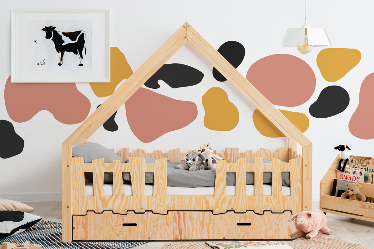 Lit cabane en bois avec tiroir fermé DIANE