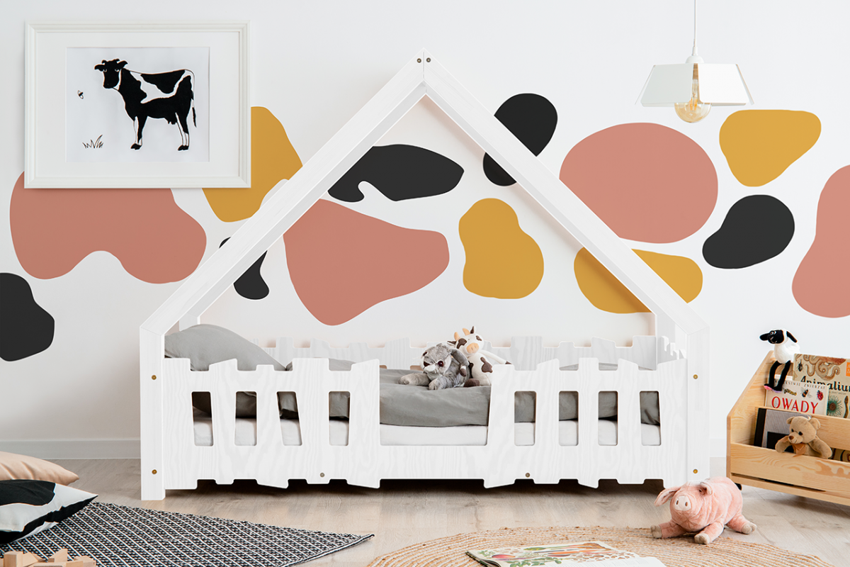 Lit cabane en bois blanc DIANE