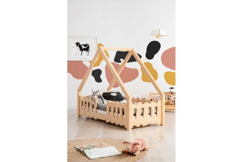 Lit cabane en bois naturel DIANE