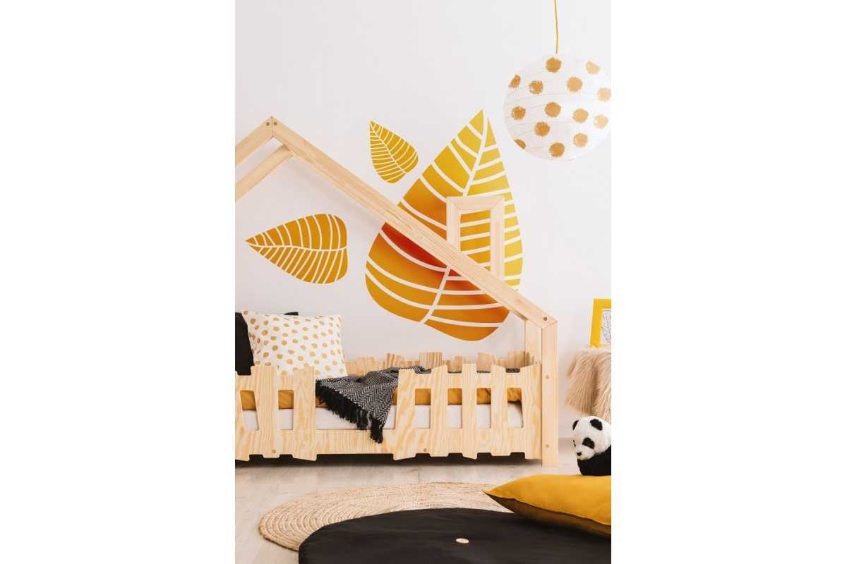 Lit cabane en bois de pin avec barrière Robin