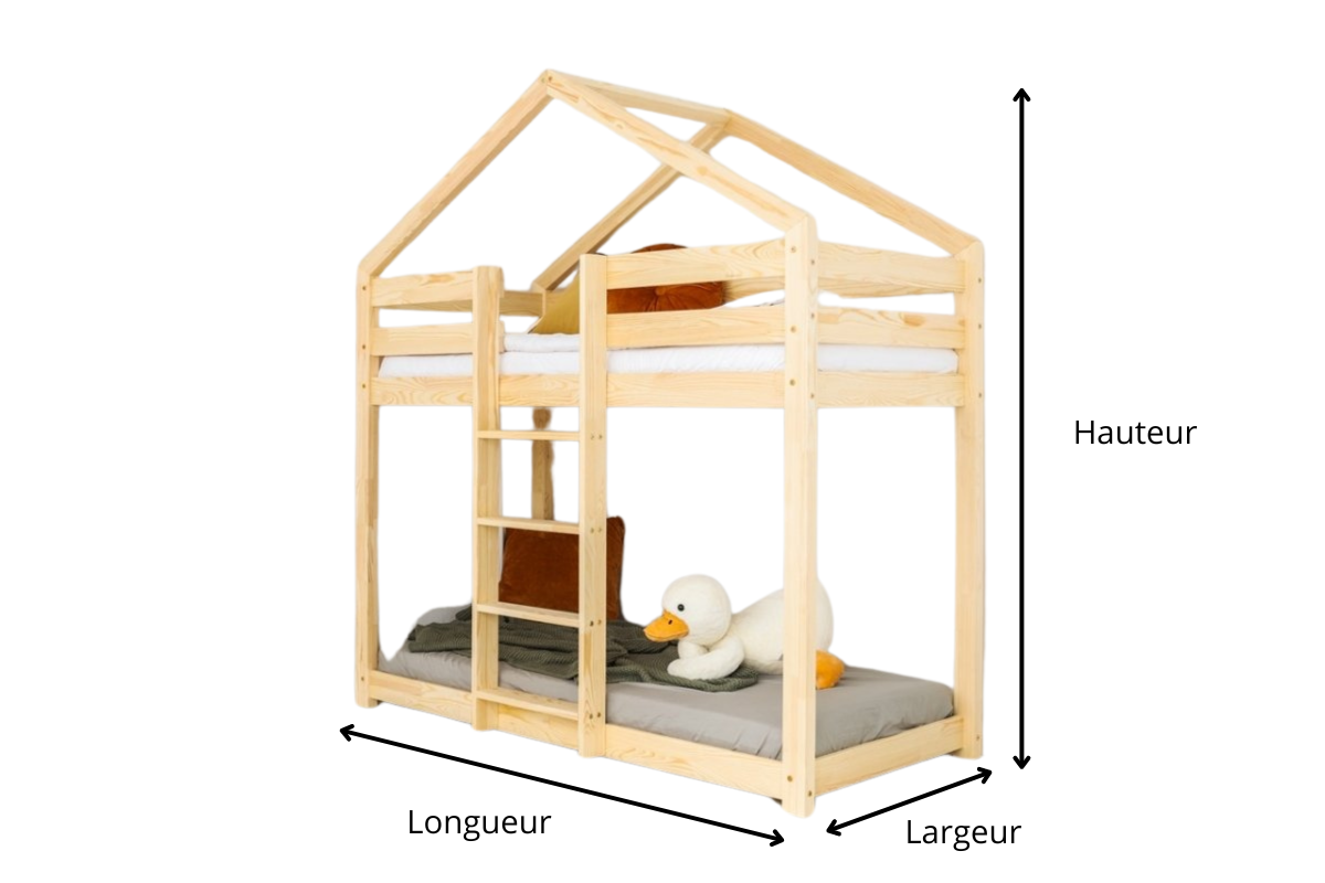 CALEB schéma lit superposé cabane enfant en bois