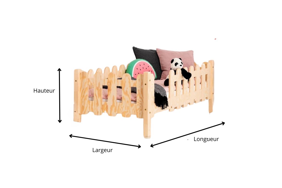 Schéma du lit en bois GASPARD