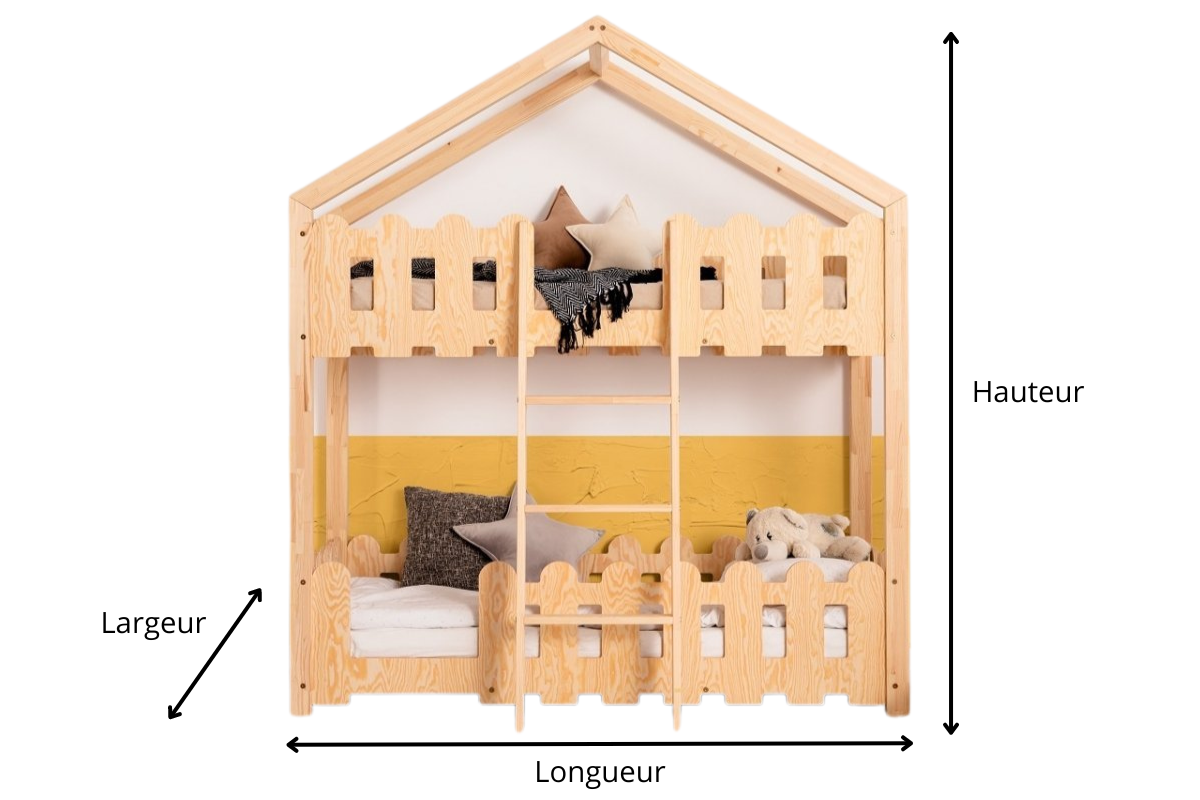 NIKITA schéma lit superposé cabane enfant en bois