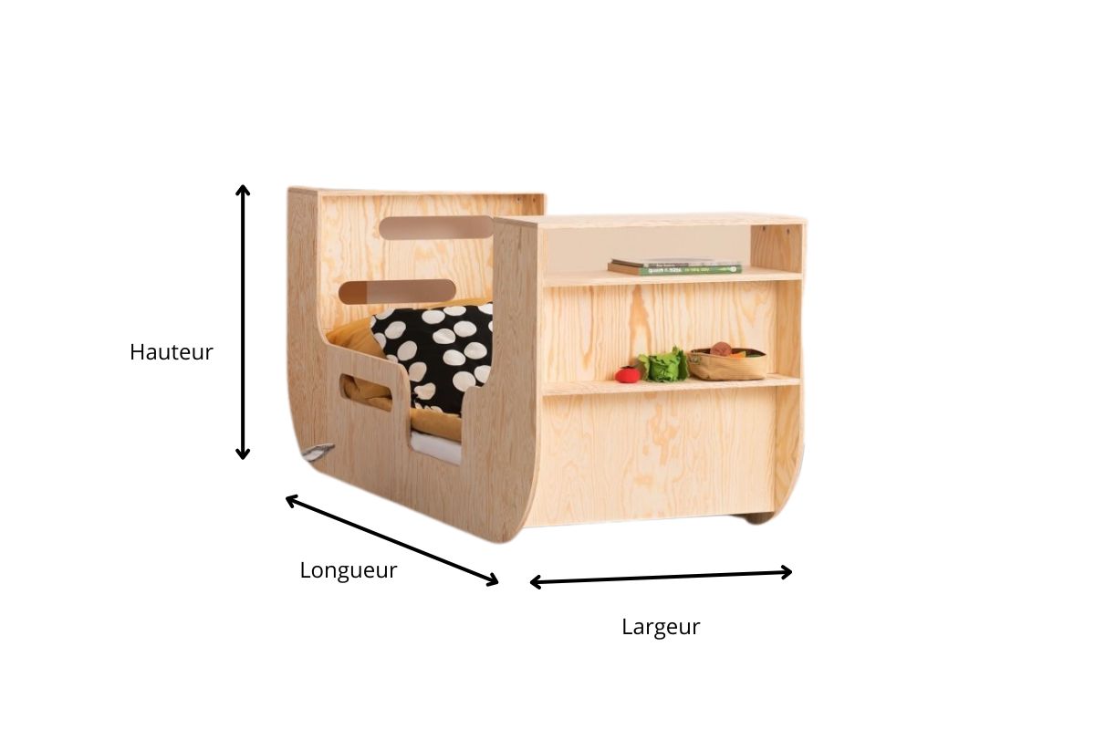 Schéma du lit en bois SWANN