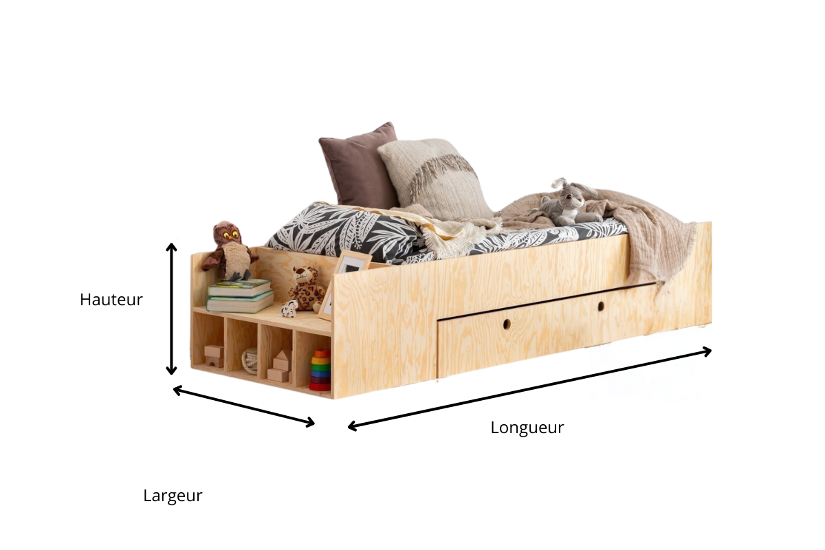 Schéma du lit en bois